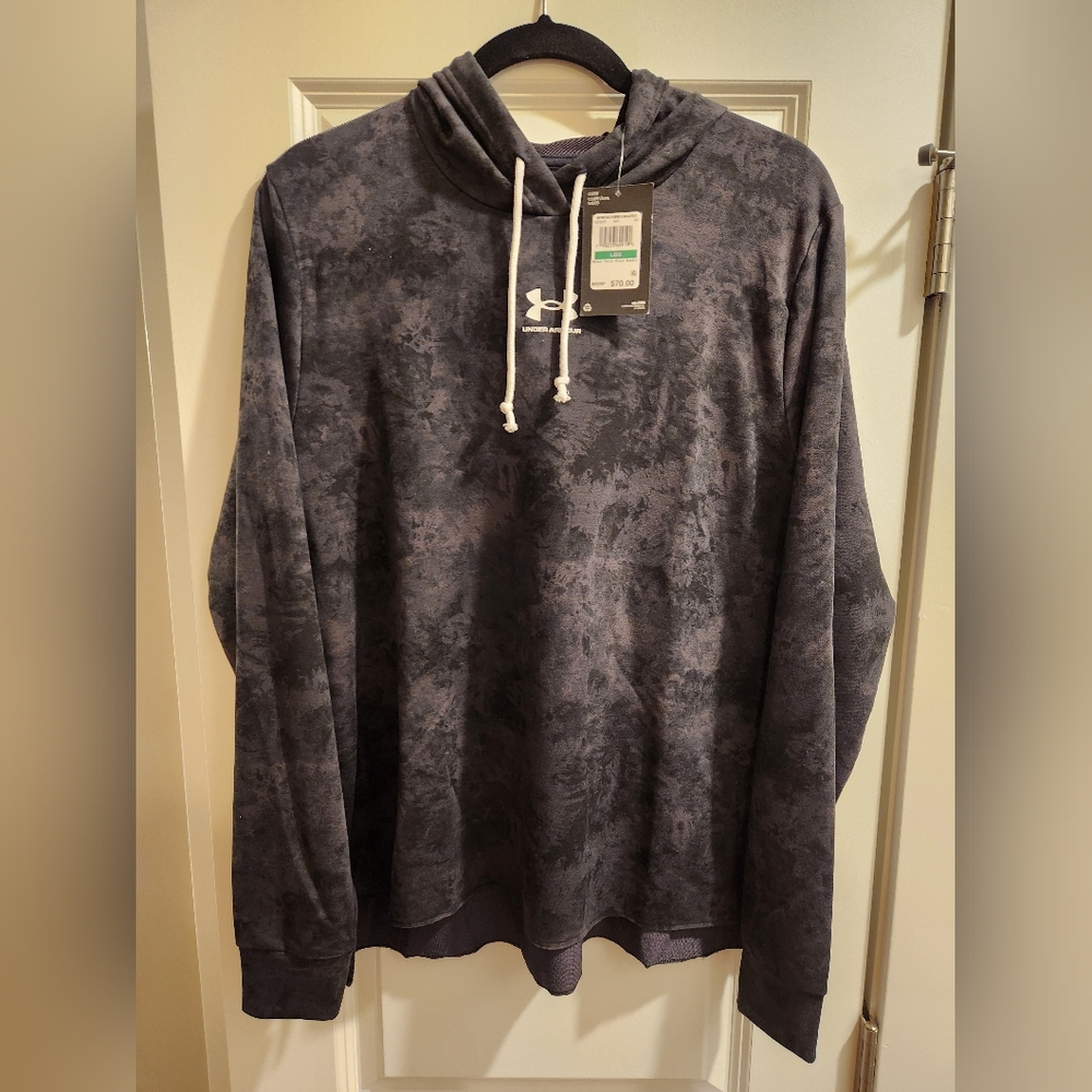 Women's Under Armour UA Rival Terry Printed Hoodie Tie Dye Print NEW - Large